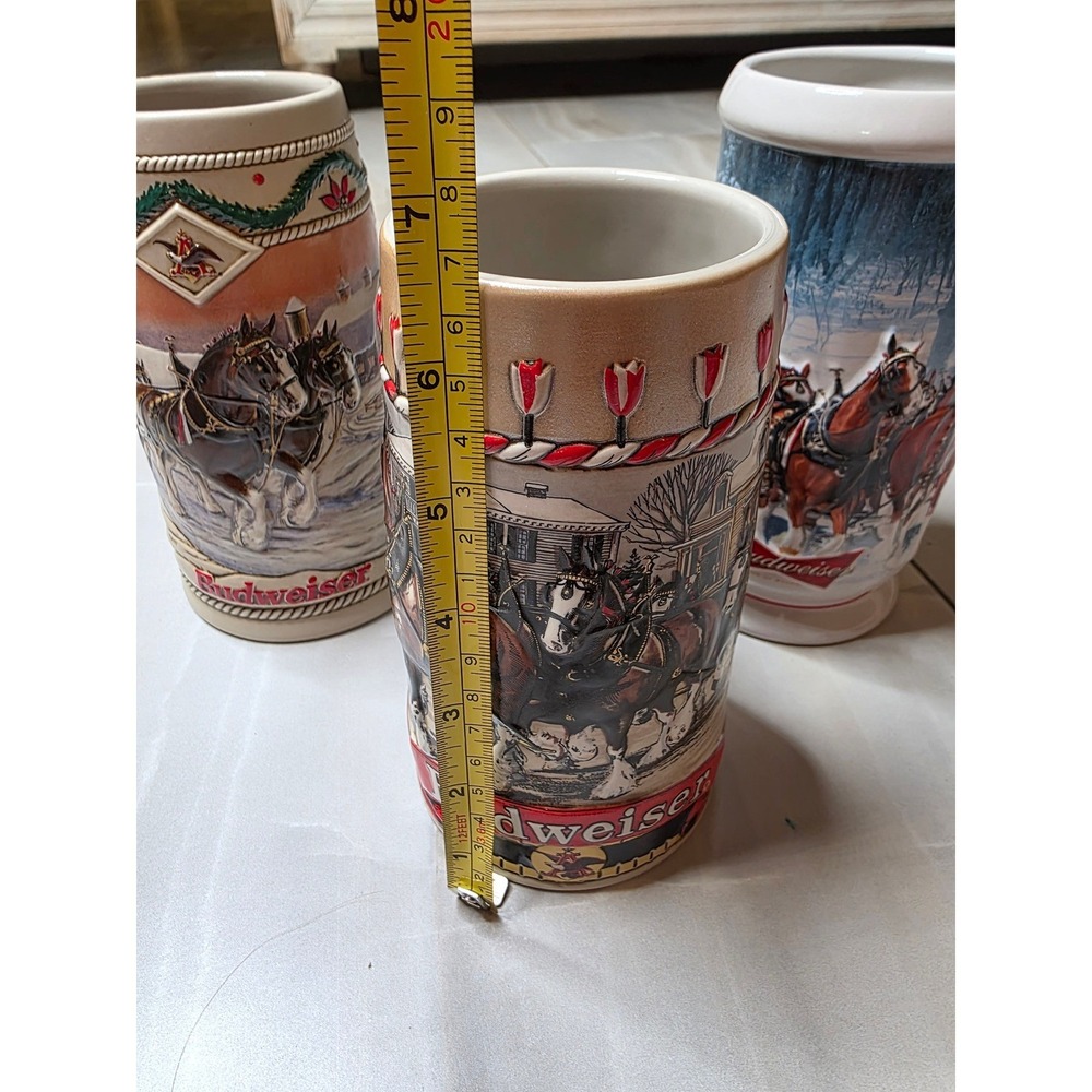 Budweiser Holida Stein Lot 3 1996 American Homestead 2007 Winter's Calm B Series - Picture 8 of 16